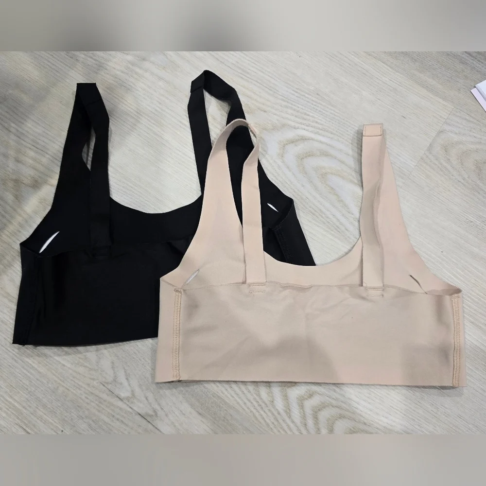 Hanes Tan and Black Bandeau Set